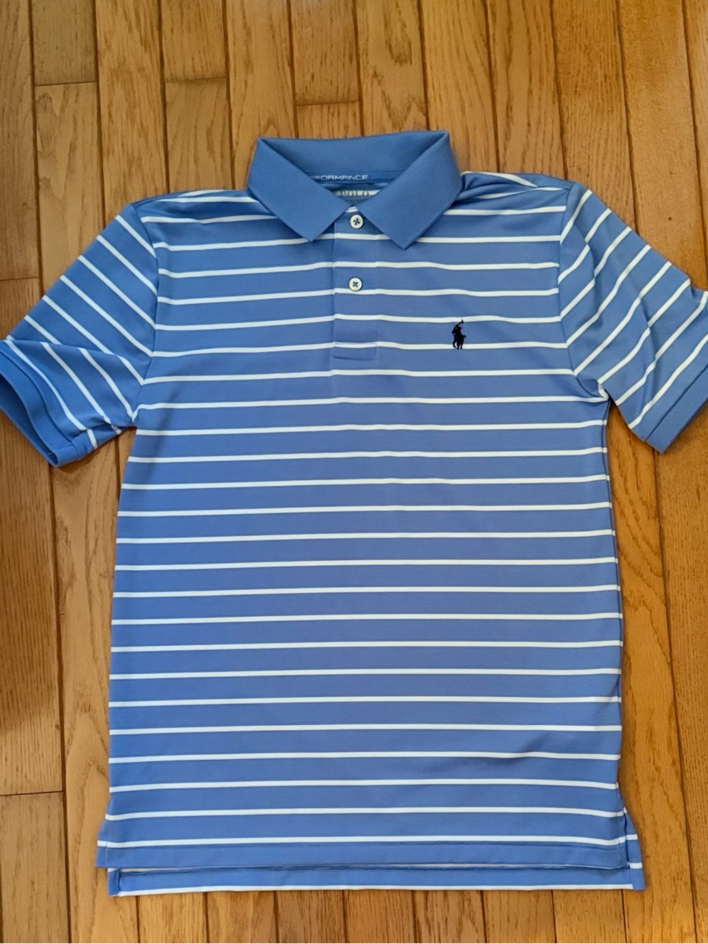 Polo by Ralph Lauren Light Blue & White Striped Performance Polo